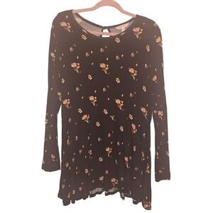 Matilda Jane Womens Size XL Dark Floral Tunic Festival Dark Cottagecore Babydoll